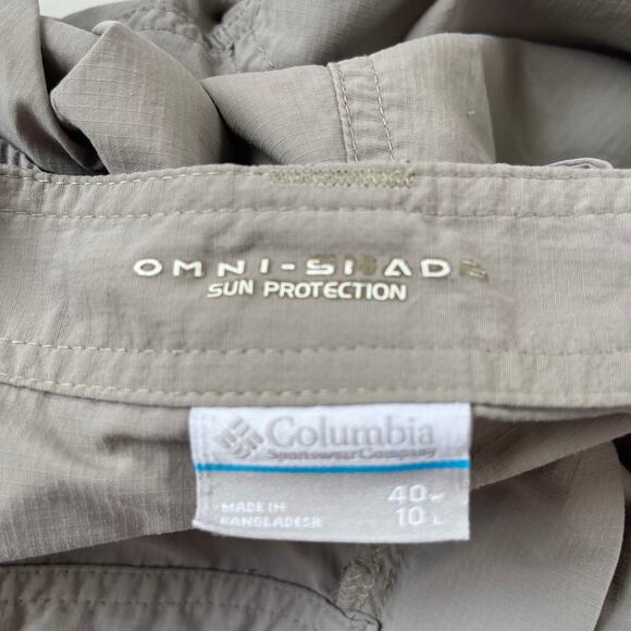 Columbia Omni-Shade Cargo Mens Shorts Size 40 Tan Hiking 10" Gorpcore Outdoor - Picture 7 of 10